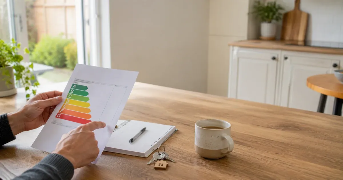 A person sitting at a table holding an EPC and a pen and paper