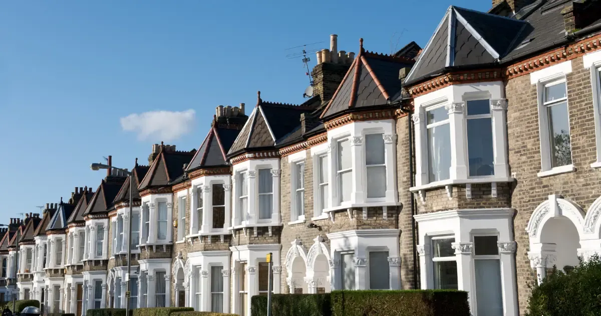 a row of victorian terrace houses